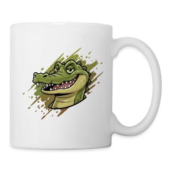 Tête de graffiti d’alligator - Mug blanc - blanc - Droite