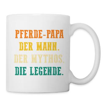 Reiten Papa Vater Pferdeliebhaber Reiterhof Pferde - Tasse - Weiß - Rechts