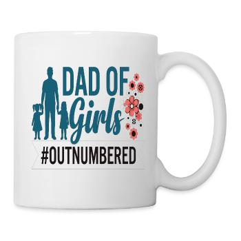 Papa des filles en infériorité numérique Papa fille - Mug blanc - blanc - Droite