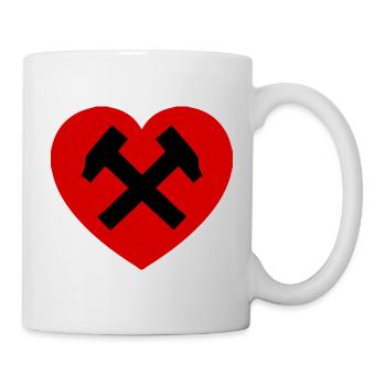 Herz mit Hammer und Sichel - Tasse - Weiß - Rechts