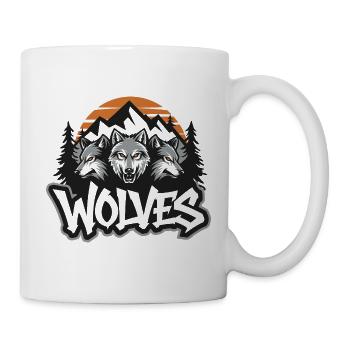 Drei Wölfe - Tasse - Weiß - Rechts