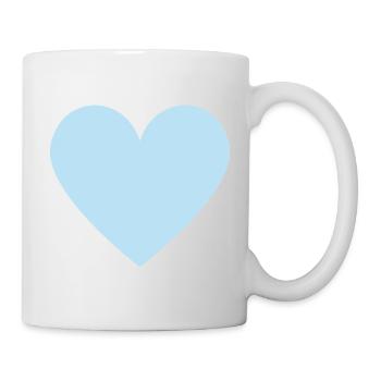 Pastellblaues Herzmotiv minimalistischer Look - Tasse - Weiß - Rechts