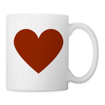 Rust-colored heart - minimalist look - Mug - white - Right