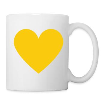 Gelbes Herz- minimalistischer Look - Tasse - Weiß - Rechts
