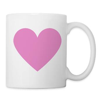 Rosa Herz minimalistischer Look - Tasse - Weiß - Rechts