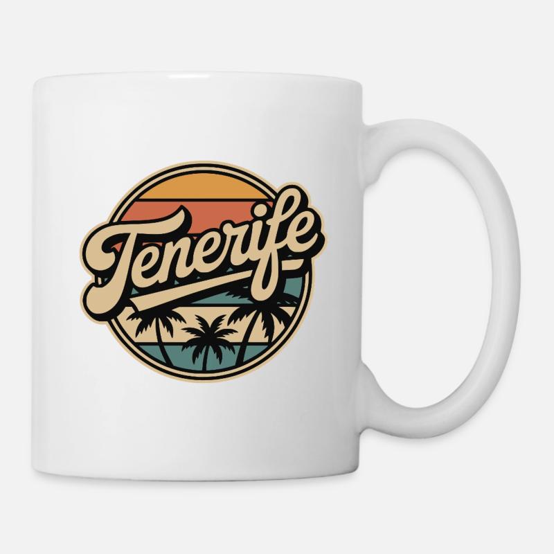 Tenerife Retro Sonnenuntergangsdesign - Tasse - Weiß