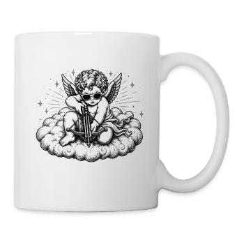 Cupidon cool avec motif d’ange d’arbalète - Mug blanc - blanc - Droite