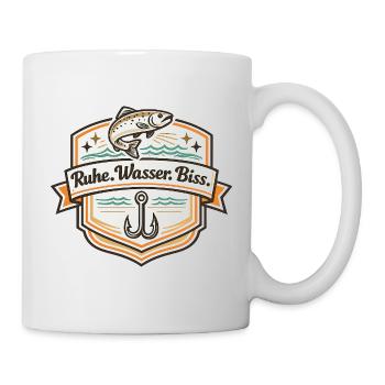 Ruhe Wasser Biss Badge - Tasse - Weiß - Rechts