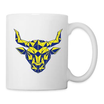 Geometric Bull Head Yellow-Navy - Mug - white - Right