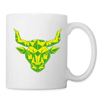 Signe géométrique de Taureau jaune vert - Mug blanc - blanc - Droite