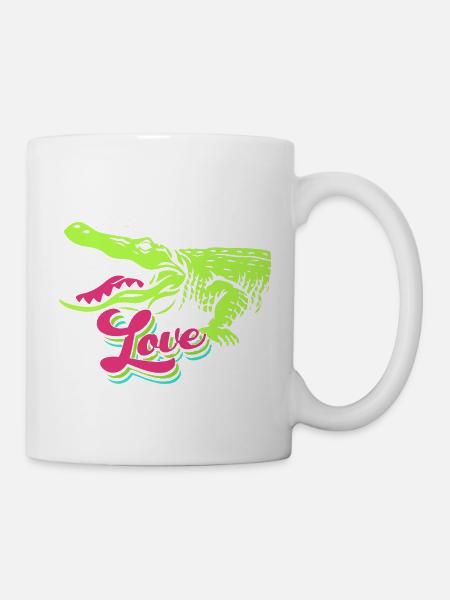 Krokodil Jagd - Tasse - Weiß