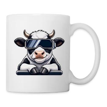 Éleveur de vaches cool Fermier Fermier Joueur de dessins animés VR - Mug blanc - blanc - Droite