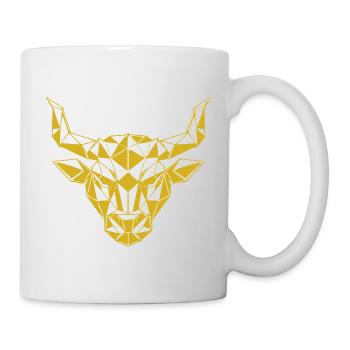 Geometrischer Goldstier Kopf - Tasse - Weiß - Rechts