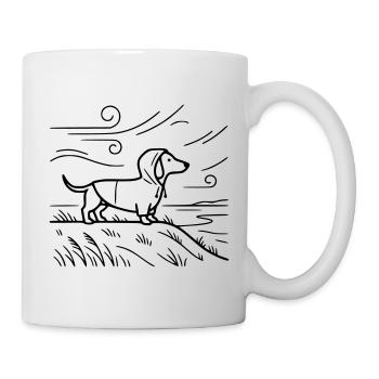 Dackel Küste Friesennerz Steife Briese Moin - Tasse - Weiß - Rechts
