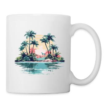 Tropical island at sunset - Mug - white - Right