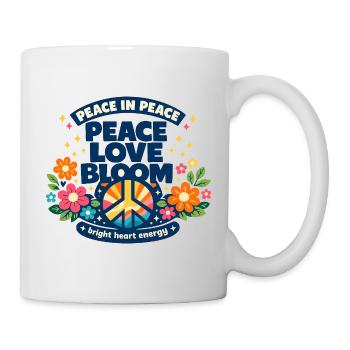 Peace Love Bloom Flowers Peace Boho Statement - Mug - white - Right