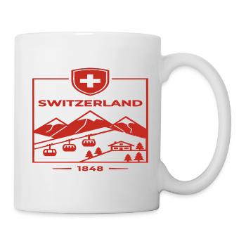 Schweiz Alpen Berge Wandern - Tasse - Weiß - Rechts