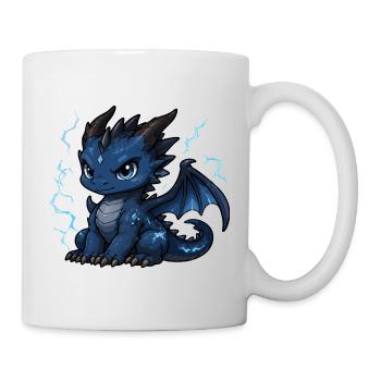 Blau Blitzdrache - Tasse - Weiß - Rechts