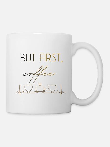Mais le premier café battement de cœur - Mug blanc - blanc
