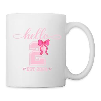 Hello 2 Est 2024 Pink Bow Design - Mug - white - Right