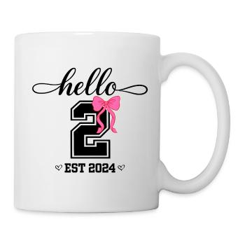 Hello 2 Est 2024 Pink Bow Design - Mug - white - Right