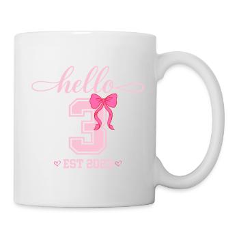 Hello 3 Est 2023 Girls Birthday Design - Mug - white - Right