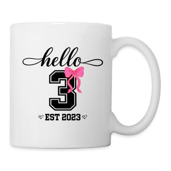 Hello 3 Est 2023 Girls Birthday Design - Mug - white - Right