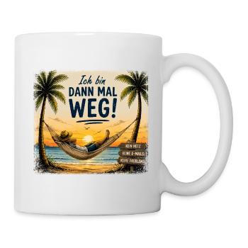  Ich Bin Dann Mal Weg Kein Netz Keine Emails Keine - Tasse - Weiß - Rechts