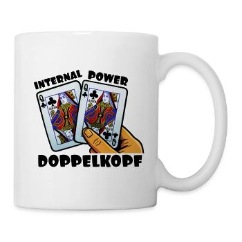 Doppelkopf: Geistige Stärke - Tasse - Weiß - Rechts