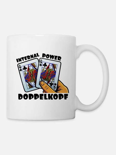 Doppelkopf: Geistige Stärke - Tasse - Weiß