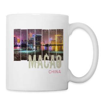 Macao in China Skyline Vintage Souvenir - Tasse - Weiß - Rechts