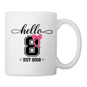 Bonjour 8 Est 2018 Girl Birthday Design - Mug blanc - blanc - Droite