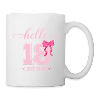 Hello 18 Est 2008 Damen Geburtstag Design - Tasse - Weiß - Rechts