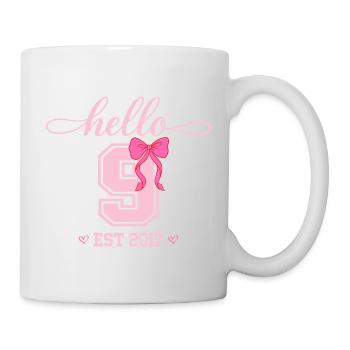 Hello 9 Est 2017 Girls Birthday Design - Mug - white - Right