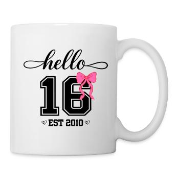 Hello 16 Est 2010 Girl Birthday Design - Mug - white - Right