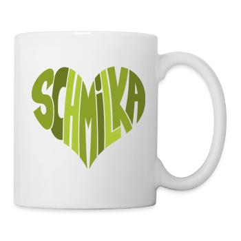 Schmilka, Bad Schandau Heart design in shades of green - Mug - white - Right