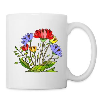 Fleur - Mug blanc - blanc - Droite