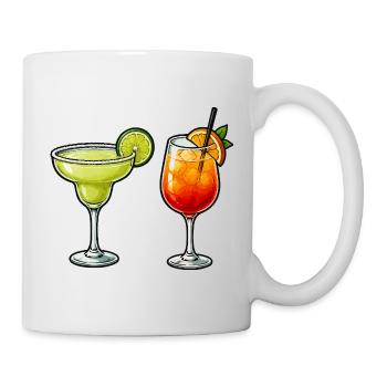 Zwei Cocktails: Lime Margarita & Sunset - Tasse - Weiß - Rechts