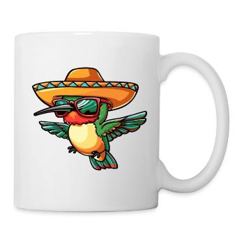 Kolibri Vogel Lustig Sombrero - Tasse - Weiß - Rechts