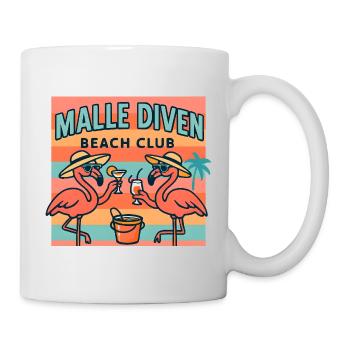 Malle Diven Beach Club Flamingo Mallorca Party  - Tasse - Weiß - Rechts