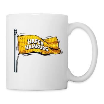 Hafen Hamburg Gelbe Flagge - Tasse - Weiß - Rechts