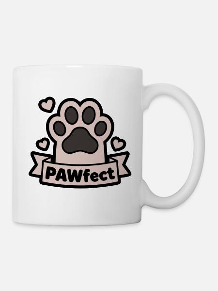 Pfote Pawfect Banner Textfeld - Tasse - Weiß