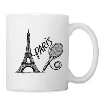 Chemise du tournoi de tennis de Paris, mode rétro de tennis - Mug blanc - blanc - Droite
