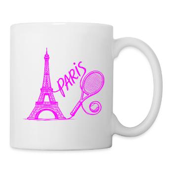 Chemise du tournoi de tennis de Paris, sac de tennis rétro - Mug blanc - blanc - Droite
