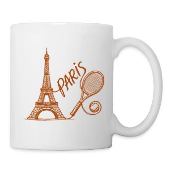Paris Tennis Tournament Shirt, Retro Tennis Pullover Hoodie - Mug - white - Right
