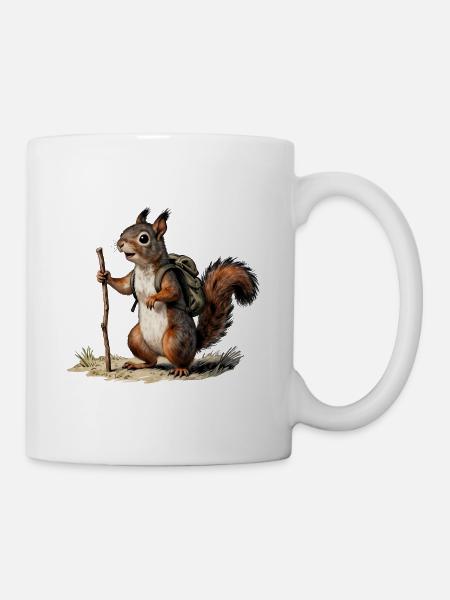 Naturforscher für Oldtimer-Eichhörnchenwanderer - Tasse - Weiß