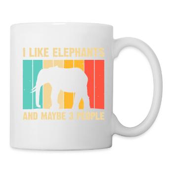 Elephant Silhouette on Rainbow Stripes - Mug - white - Right