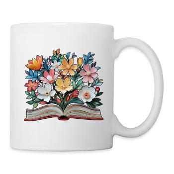 Livre et fleurs - Mug blanc - blanc - Droite