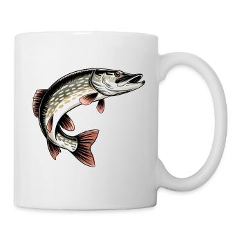 Raubfisch Hecht - Tasse - Weiß - Rechts