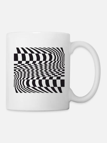 Gitter der optischen Kurve - Tasse - Weiß